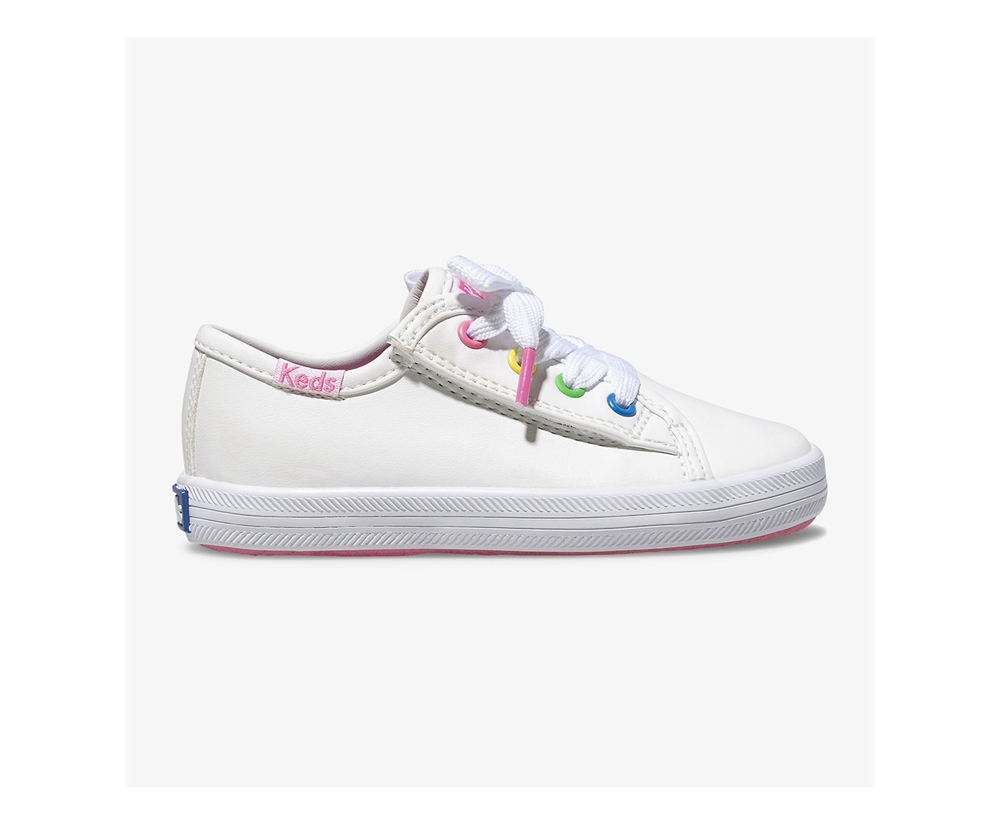 Zapatillas Keds Niños Blancas - Kickstart Multi-Color Eyelets Jr. - 728-SCXIFT